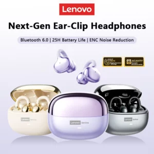 lenovo le302 wireless bluetooth 6.0 headset long battery life sports ear clip earphones hifi stereo noise cancelling headphones